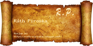 Ráth Piroska névjegykártya